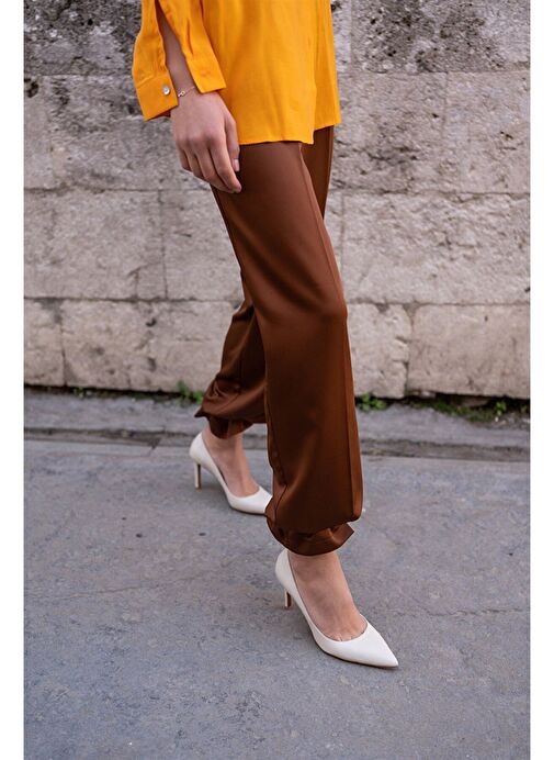 Pael Ekru Deri Stiletto - Görsel 2