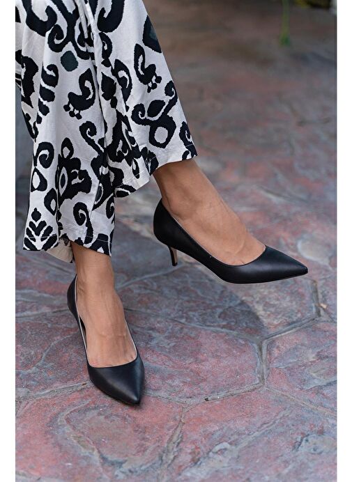 Ece'nin Butiği Ece'nin Butiği Siyah Ekru Kadın Deri Stiletto Nell-277 Topuklu Ayakkabı | Boyner Siyah - 2. görsel