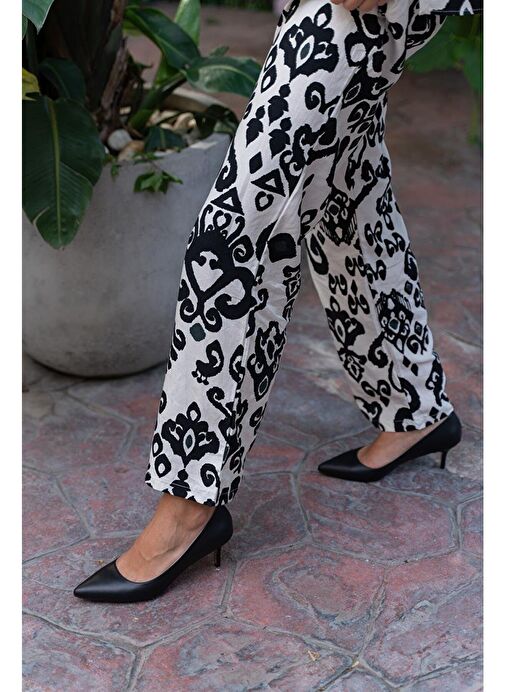 Ece'nin Butiği Ece'nin Butiği Siyah Ekru Kadın Deri Stiletto Nell-277 Topuklu Ayakkabı | Boyner Siyah - 5. görsel