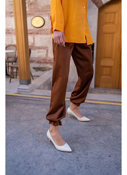 Nell Ekru Deri Stiletto - Görsel 2