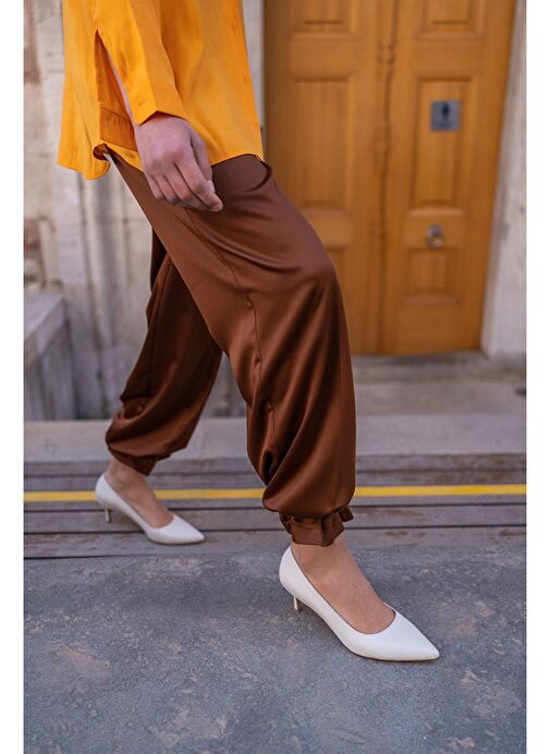 Nell Ekru Deri Stiletto - Görsel 3