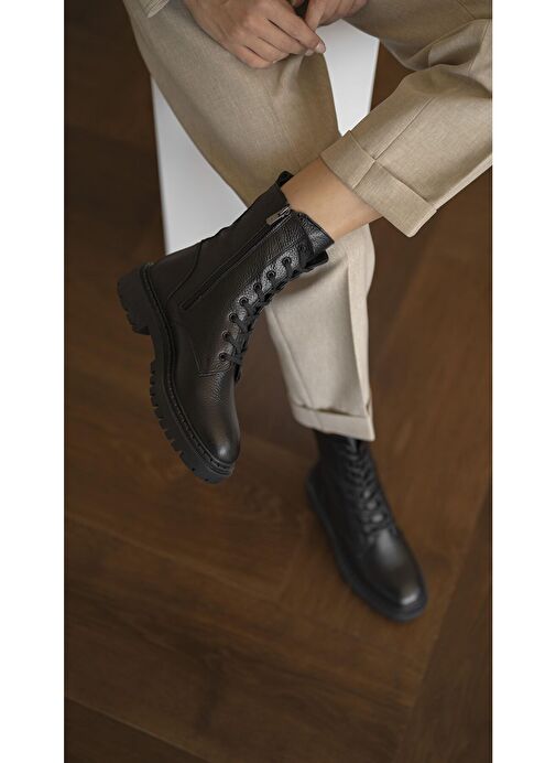 Danita Siyah Deri Postal - Görsel 2