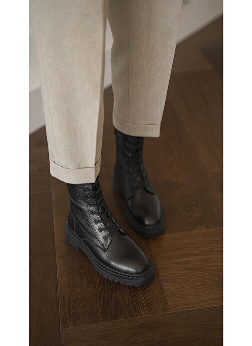 Danita Siyah Deri Postal - Görsel 4