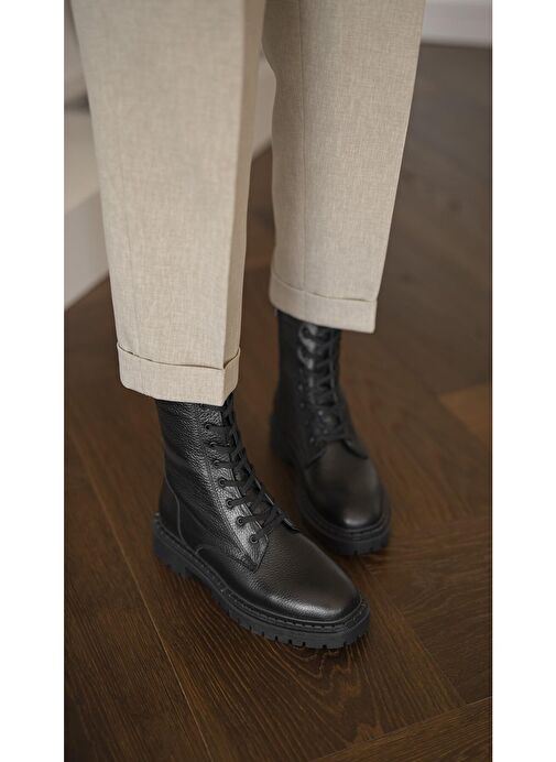 Danita Siyah Deri Postal - Görsel 7