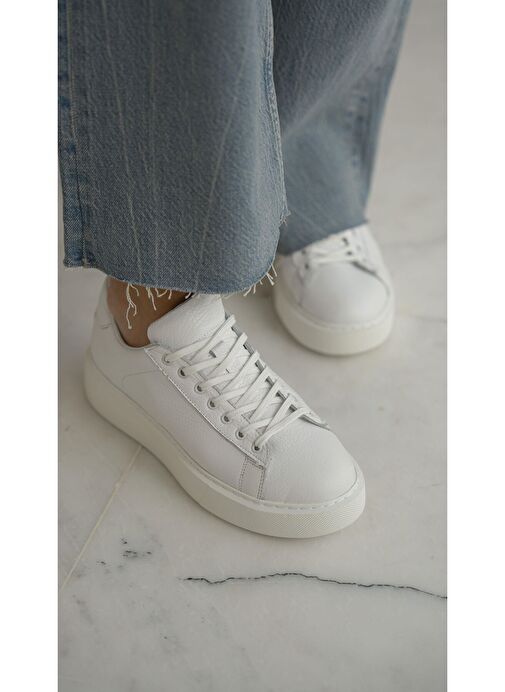 Ece'nin Butiği Siyah Kadın Deri Sneaker Cool-1 - Görsel 2