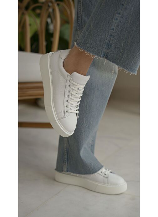 Ece'nin Butiği Siyah Kadın Deri Sneaker Cool-1 - Görsel 3