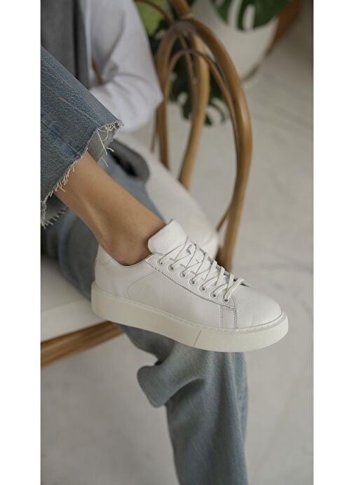 Ece'nin Butiği Siyah Kadın Deri Sneaker Cool-1 - Görsel 4