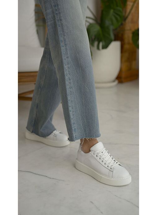 Ece'nin Butiği Siyah Kadın Deri Sneaker Cool-1 - Görsel 6