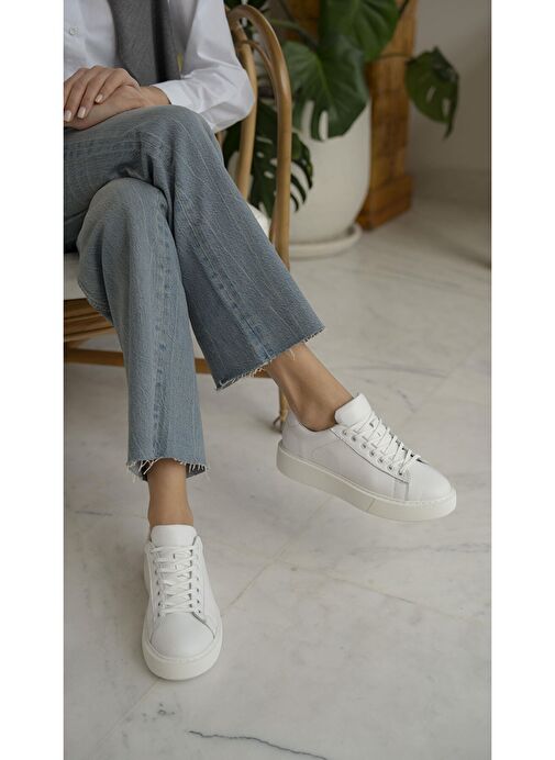 Ece'nin Butiği Siyah Kadın Deri Sneaker Cool-1 - Görsel 7