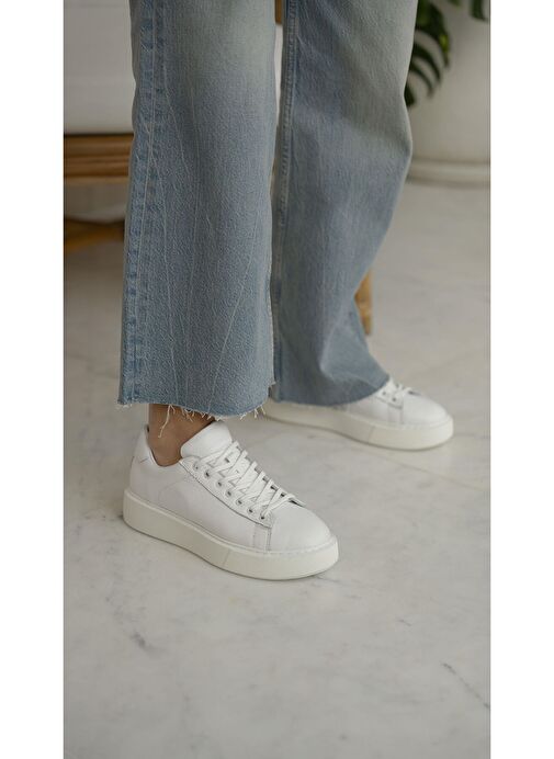 Ece'nin Butiği Siyah Kadın Deri Sneaker Cool-1 - Görsel 8