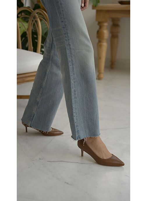 Ece'nin Butiği Kahverengi Kadın Deri Stiletto Nell-122 - Görsel 4