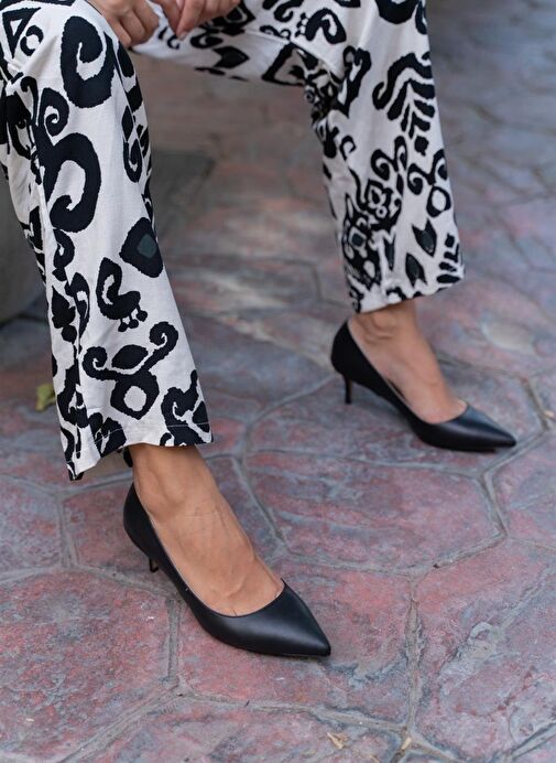 Ece'nin Butiği Ece'nin Butiği Nell Siyah Deri Stiletto Topuklu Ayakkabı | Boyner Siyah - 6. görsel