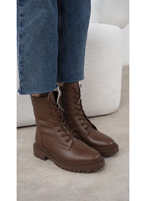 Danita Kahve Deri Postal - Görsel 3