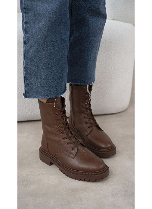 Danita Kahve Deri Postal - Görsel 4