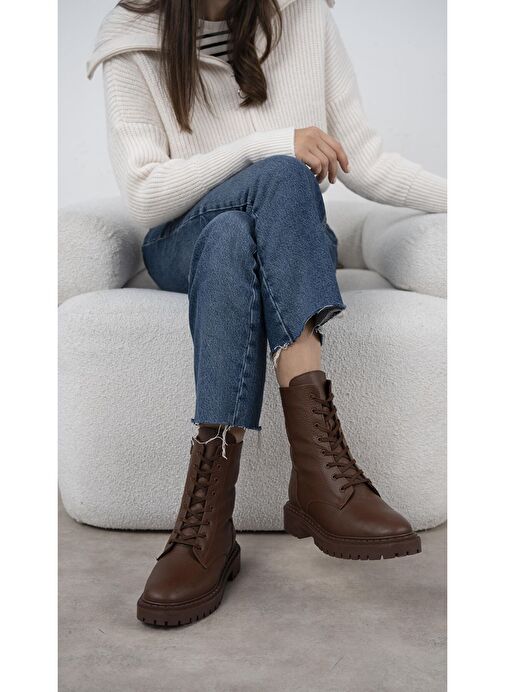 Danita Kahve Deri Postal - Görsel 6