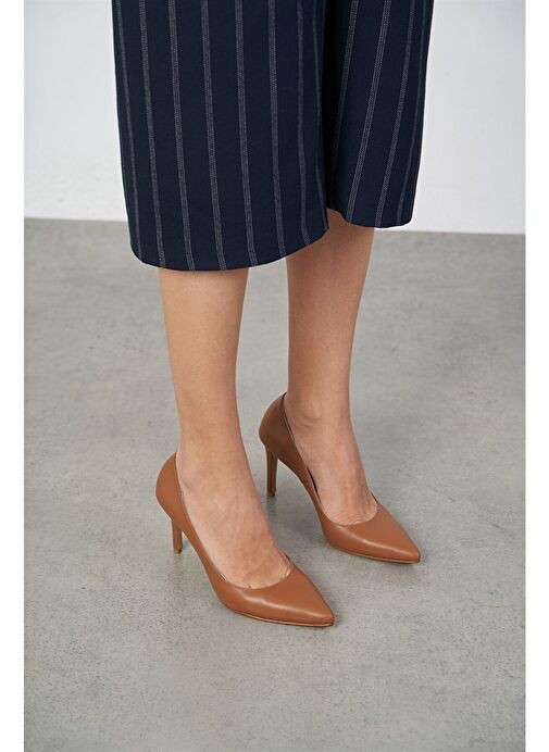 Ece'nin Butiği Kahverengi Kadın Deri Stiletto Pael-122 - Görsel 6