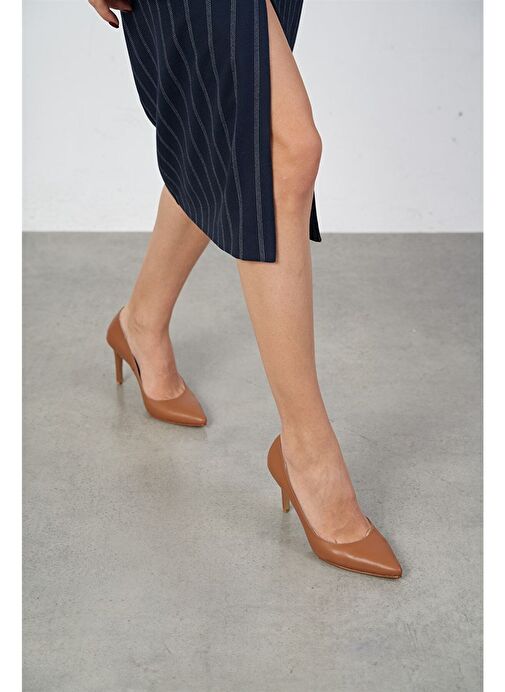 Ece'nin Butiği Kahverengi Kadın Deri Stiletto Pael-122 - Görsel 7