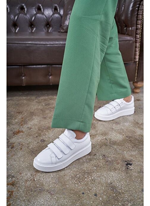 Ece'nin Butiği Beyaz Kadın Deri Sneaker Hanna-48 - Görsel 6