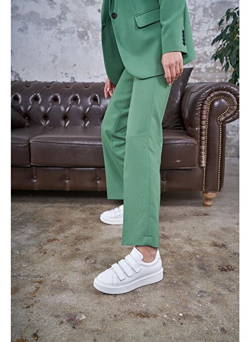 Ece'nin Butiği Beyaz Kadın Deri Sneaker Hanna-48 - Görsel 7