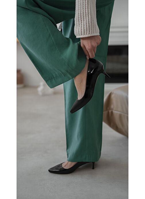 Ece'nin Butiği Siyah Kadın Rugan Stiletto Nell-65 - Görsel 5