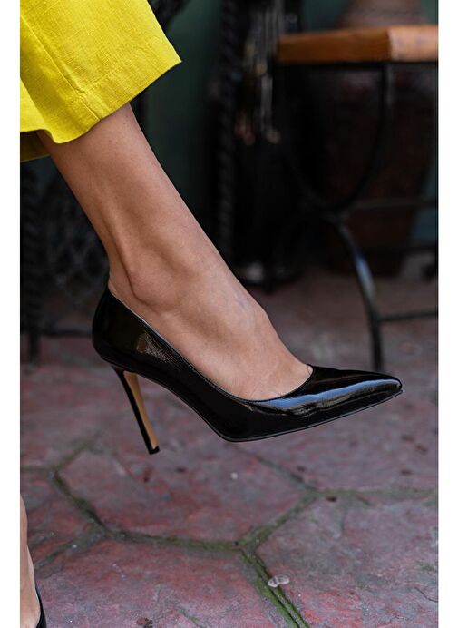 Ping Siyah Rugan Stiletto - Görsel 3