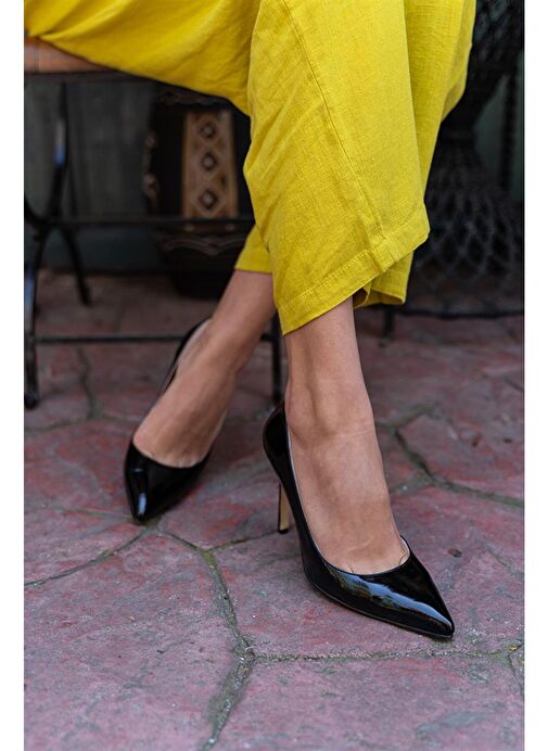 Ping Siyah Rugan Stiletto - Görsel 4