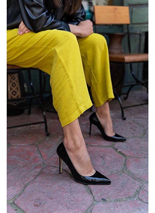 Ping Siyah Rugan Stiletto - Görsel 5