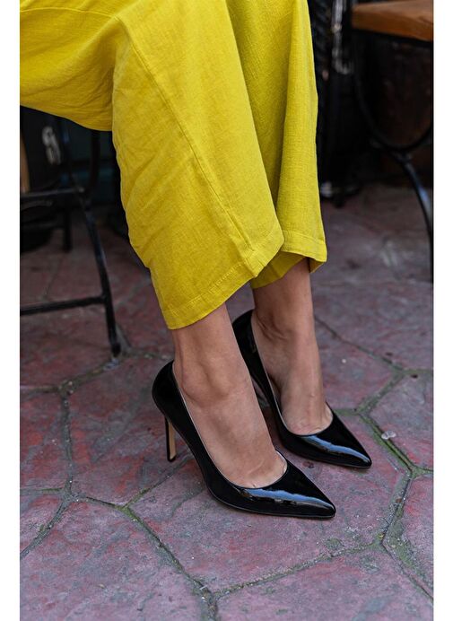 Ping Siyah Rugan Stiletto - Görsel 6