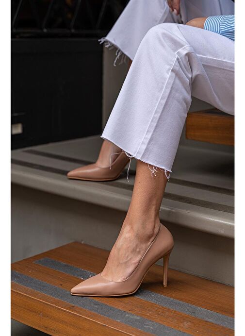 Ece'nin Butiği Ten Kadın Deri Stiletto Ping-159 - Görsel 2