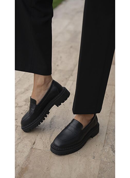 Ece'nin Butiği Siyah Kadın Deri Loafer Oisin-447 - Görsel 4