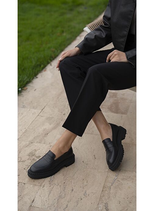 Ece'nin Butiği Siyah Kadın Deri Loafer Oisin-447 - Görsel 5