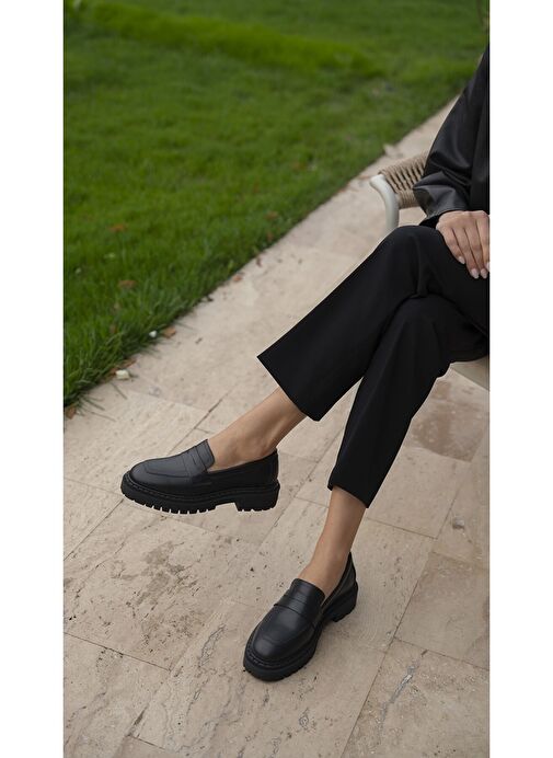 Ece'nin Butiği Siyah Kadın Deri Loafer Oisin-447 - Görsel 6