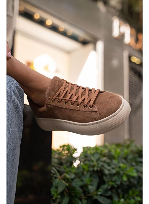 Ece'nin Butiği Kahverengi Kadın Süet Sneaker Finn-71 - Görsel 3