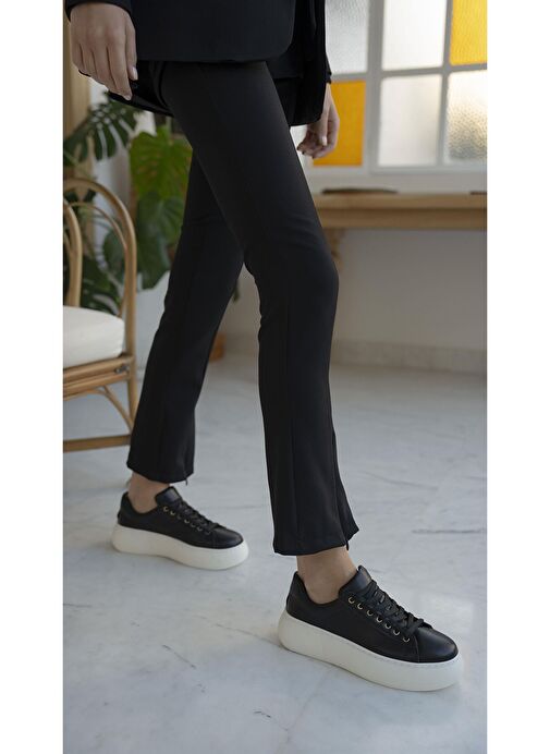 Ece'nin Butiği Siyah Kadın Deri Sneaker Finn-447 - Görsel 5