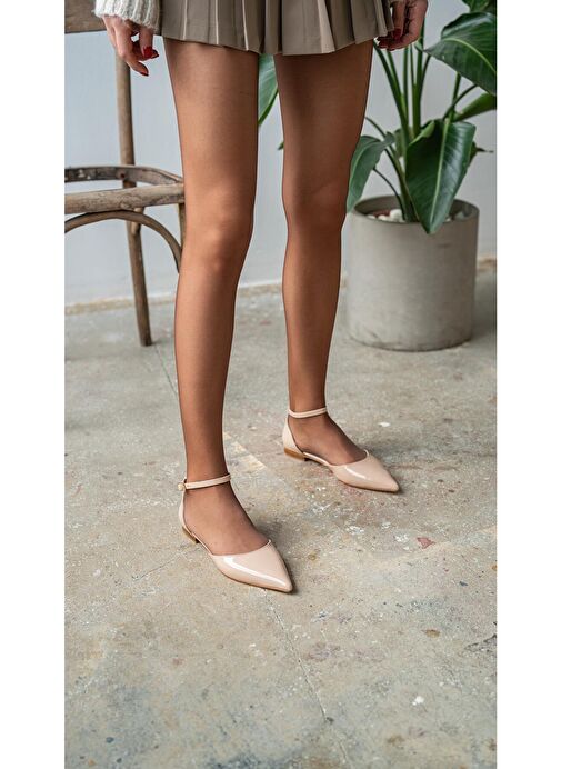 Ece'nin Butiği Bej Kadın Rugan Babet Yannick-197 - Görsel 6