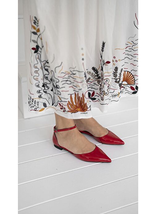 Ece'nin Butiği Kırmızı Kadın Rugan Babet Yannick-383 - Görsel 2