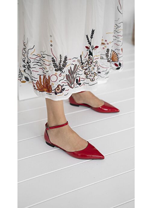 Ece'nin Butiği Kırmızı Kadın Rugan Babet Yannick-383 - Görsel 3