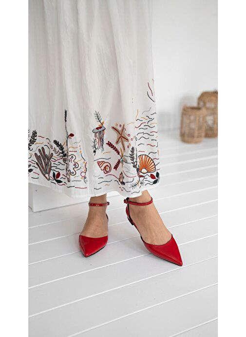 Ece'nin Butiği Kırmızı Kadın Rugan Babet Yannick-383 - Görsel 6