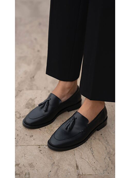 Ece'nin Butiği Siyah Kadın Deri Loafer Nick-1 - Görsel 2