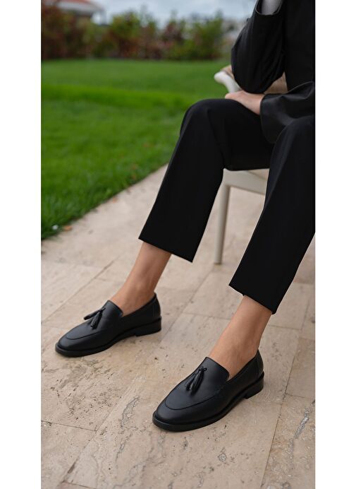 Ece'nin Butiği Siyah Kadın Deri Loafer Nick-1 - Görsel 4