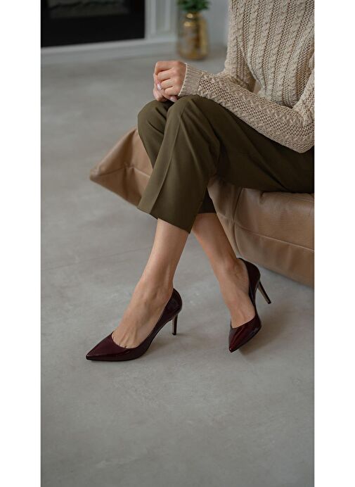 Pael Bordo Rugan Stiletto - Görsel 6