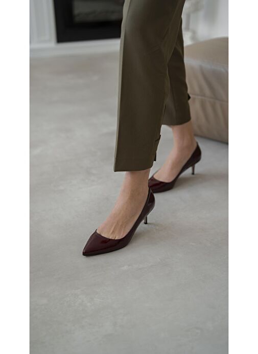 Ece'nin Butiği Bordo Kadın Rugan Stiletto Nell-1046 - Görsel 2