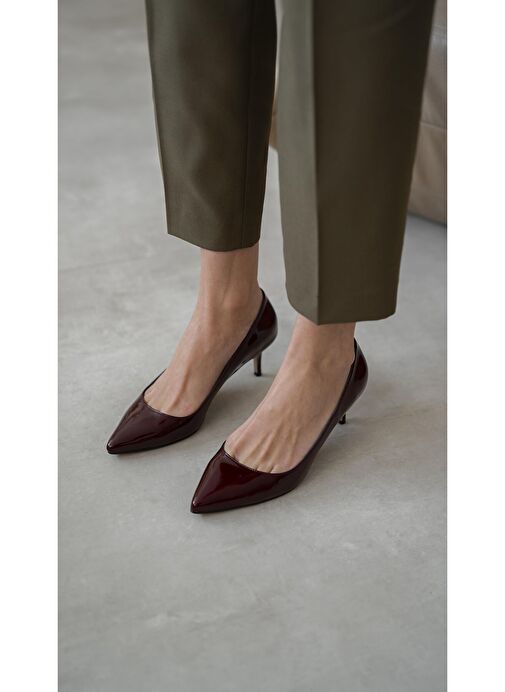 Ece'nin Butiği Bordo Kadın Rugan Stiletto Nell-1046 - Görsel 6