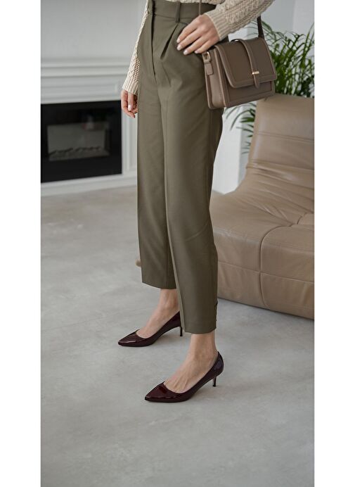 Ece'nin Butiği Bordo Kadın Rugan Stiletto Nell-1046 - Görsel 7