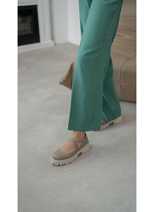 Reyna Vizon Rugan Hakiki Deri Kadın Makosen Ayakkabı - Görsel 3