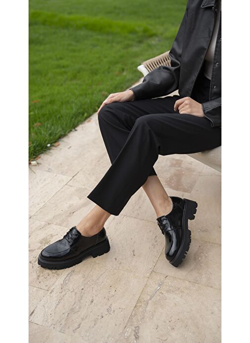 Ece'nin Butiği Siyah Kadın Rugan Günlük Ayakkabı Bela-65 - Görsel 3