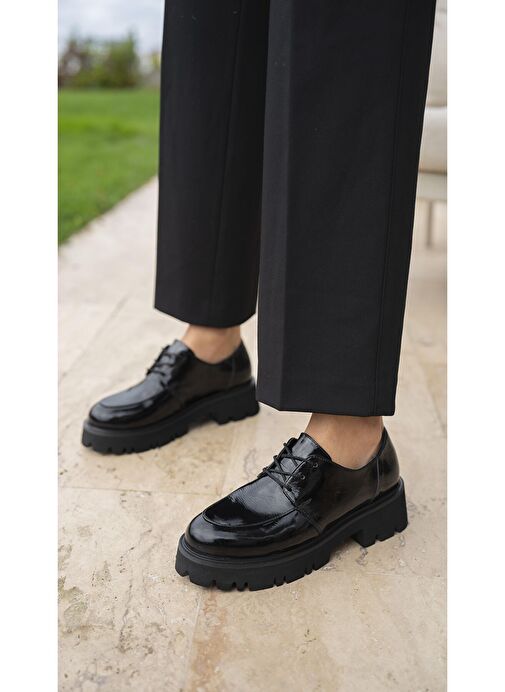 Ece'nin Butiği Siyah Kadın Rugan Günlük Ayakkabı Bela-65 - Görsel 5