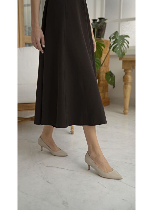 Ece'nin Butiği Bej Kadın Deri Stiletto Nell-50 - Görsel 2