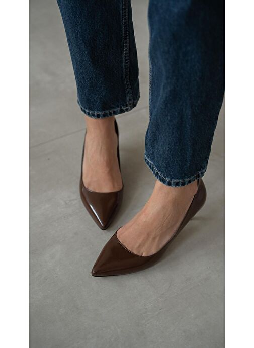 Ece'nin Butiği Kahverengi Kadın Rugan Stiletto Nell-1048 - Görsel 2