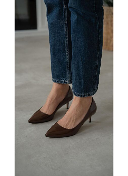 Ece'nin Butiği Kahverengi Kadın Rugan Stiletto Nell-1048 - Görsel 4